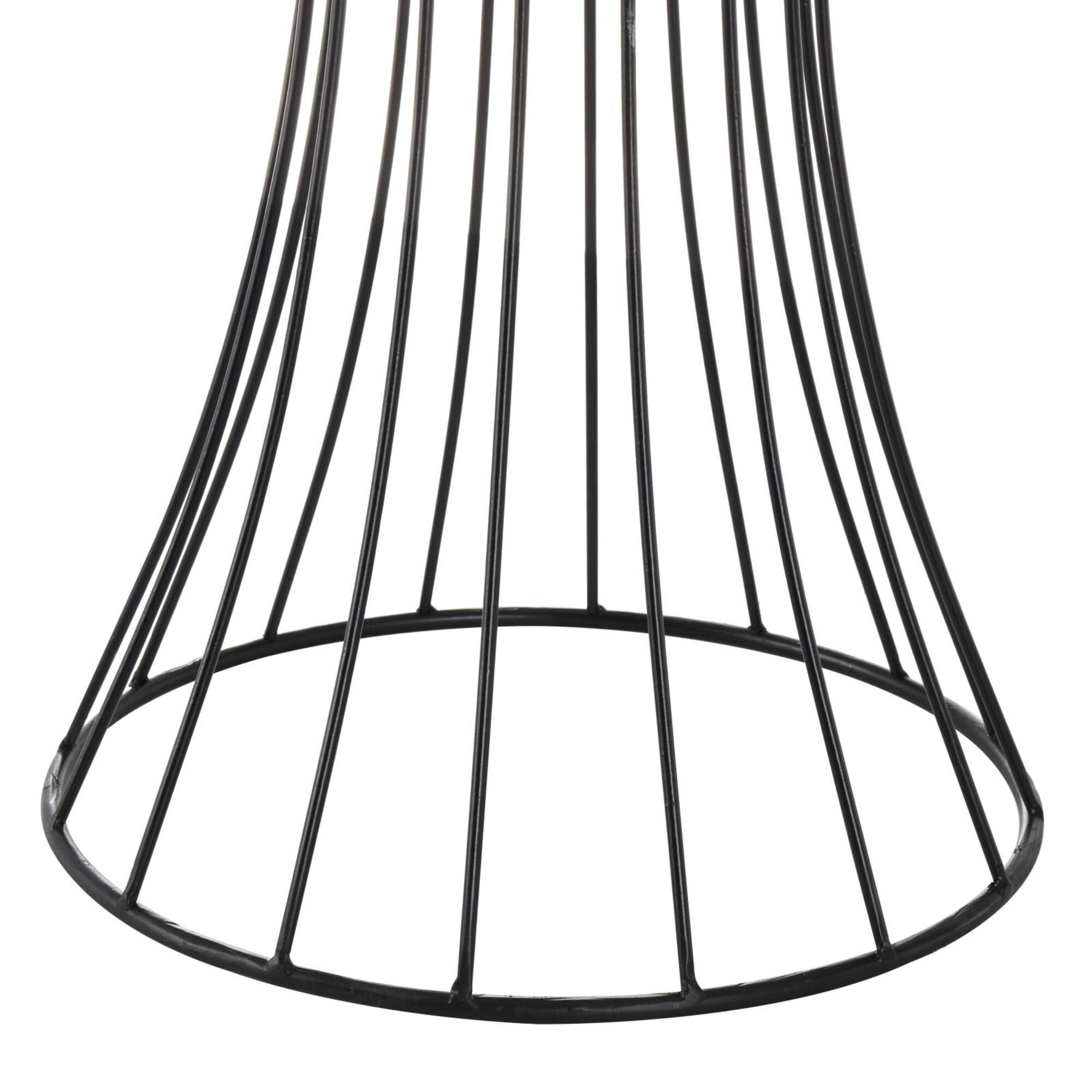 White Metal Planter with Black Hourglass Stands Set